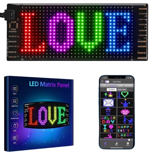 Panneau LED DIYOYOTM 17 x 7 cm avec message défilant programmable USB multicolore