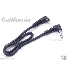 3.5mm Plug to Male Flash PC Sync Cord Cable 12" 12 inch
