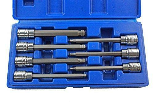 US PRO Long 7pc 3/8''Dr Ball-End Hex Bit Socket Set 3-10mm Allen Key B1499