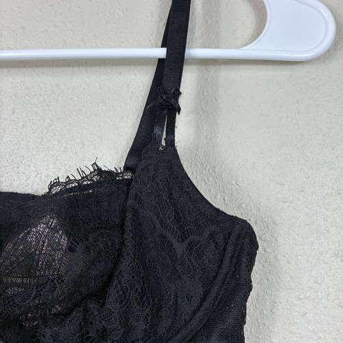 Victoria’s Secret Unlined Wicked Lace Up Teddy Black Size Large - Afbeelding 3 van 8