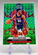 2023-24 Panini Mosaic Scoot Henderson City Edition Green Mosaic Prizm RC #275