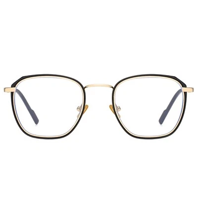 Blue Light Filter Blocking Glasses Clear Tint Lens Black Gold Fr(48 22 143) DUCO