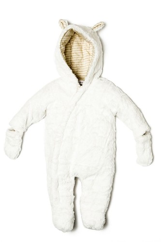 baby boys girls unisex cream fluffy winter snowsuit newborn 0-3