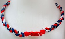 NEW 20" Custom Clasp Braided Sport Navy Blue Red White Twisted Tornado Necklace