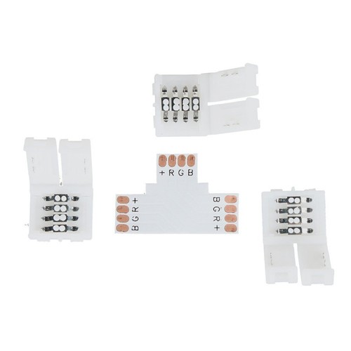 Solderless 10mm RGB L T + 4 Pin Connector Adapter For 5050 LED Strip Light - Picture 3 of 6