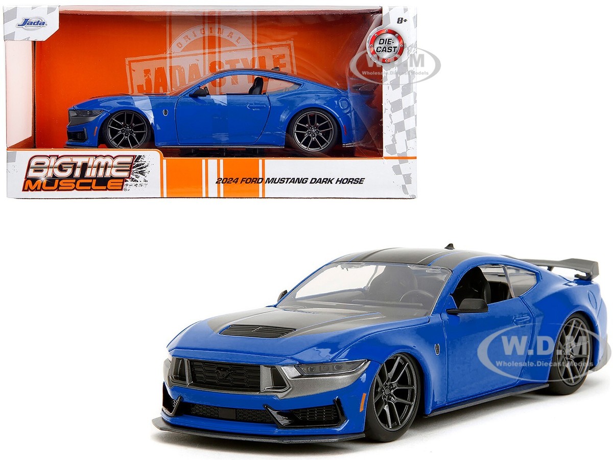 2024 FORD MUSTANG DARK HORSE BLUE 1/24 DIECAST MODEL CAR BY JADA