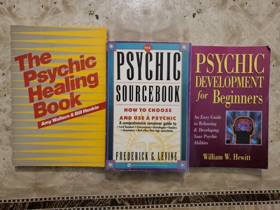 LOT of 3 PSYCHIC PB Book HEALING Sourcebook DEVELOPMENT FOR BEGINNERS GUIDE VG+