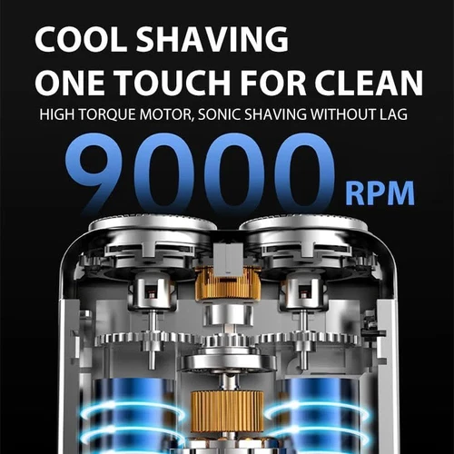 Portable Rotary Dual Ring Electric Shaver,Waterproof Mini Display Beard Shaver - Bild 5 von 38