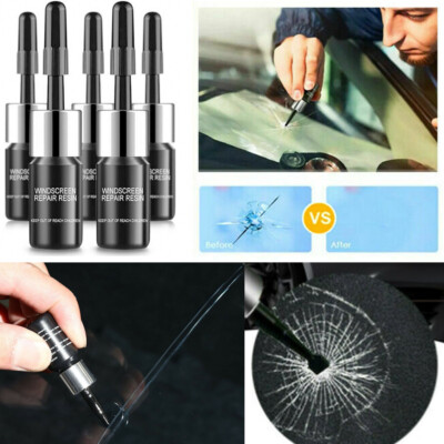 5x 3ml Auto Glass Nano Repair Kit Fluid Fix Car Windshield Resin Chip Crack Tool