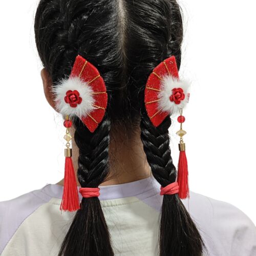 GOXIFACHOY Handmade Hair Clips,bow tie,Spring Flower Headdress,Red(6-piece set) - Picture 3 of 24
