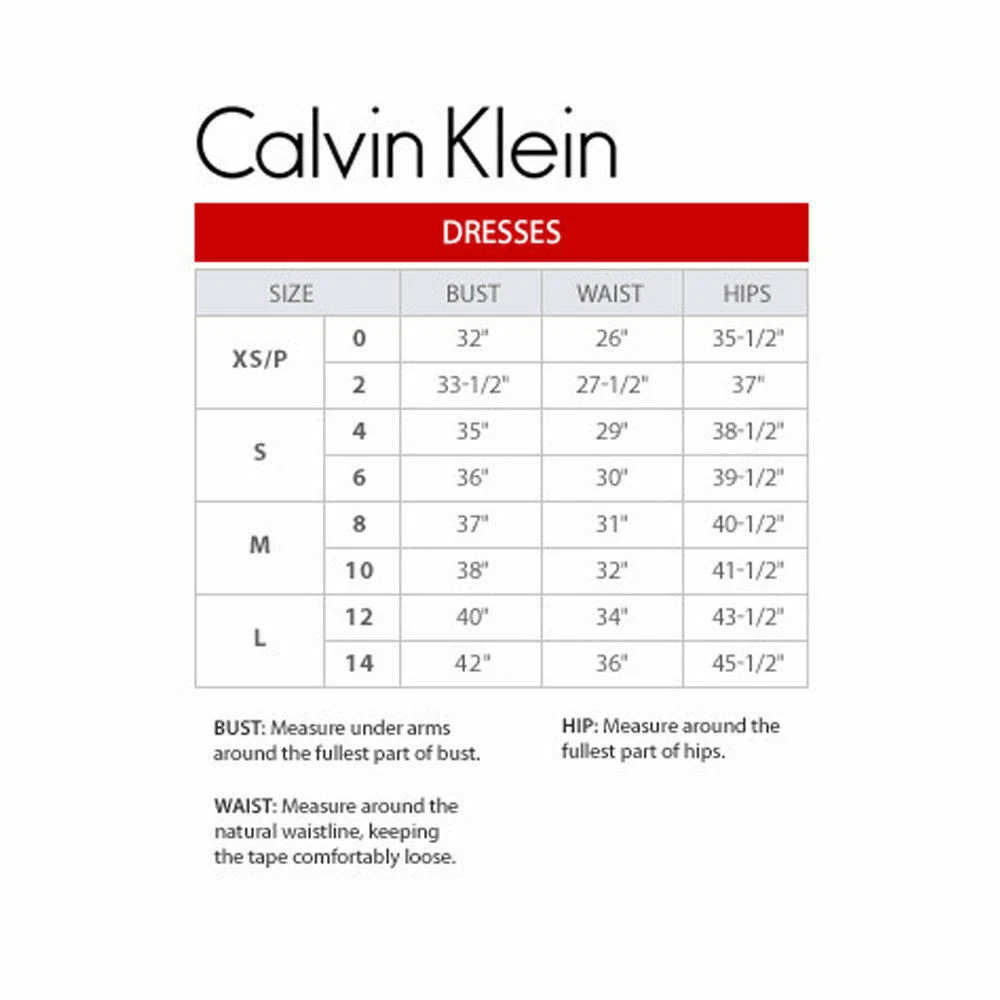 Calvin klein dress measurements deals