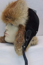 100% GENUINE RED FOX Fur REAL LEATHER Unisex Trapper Ushanka Hunting Winter Hat
