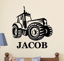 PERSONALIZED NAME FARM TRACTOR Kids Childrens Vinyl Wall Decal Sticker Boys Room