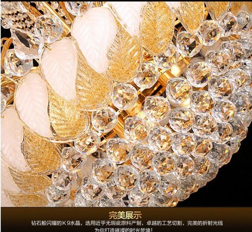 LED crystal living room chandelier golden villa hall restaurant lamp light Yc.R - Picture 5 of 11