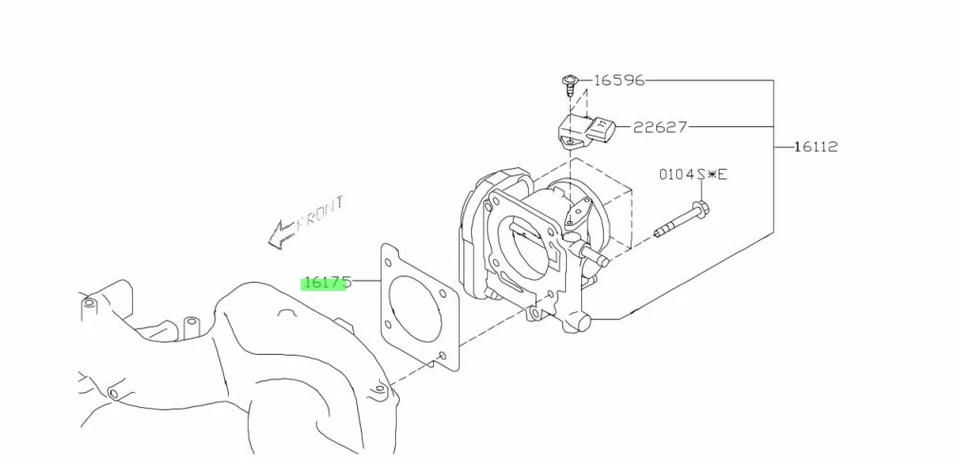 New Genuine OEM Subaru Impreza VA WRX STi EJ257 2014 - 2021 Throttle Body Gasket - image 2 of 4