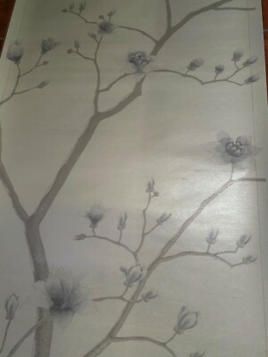 Panels 1&2 PHILLIP JEFFRIES 10221 Eternal Spring Silver Supernova Silk Wallpaper