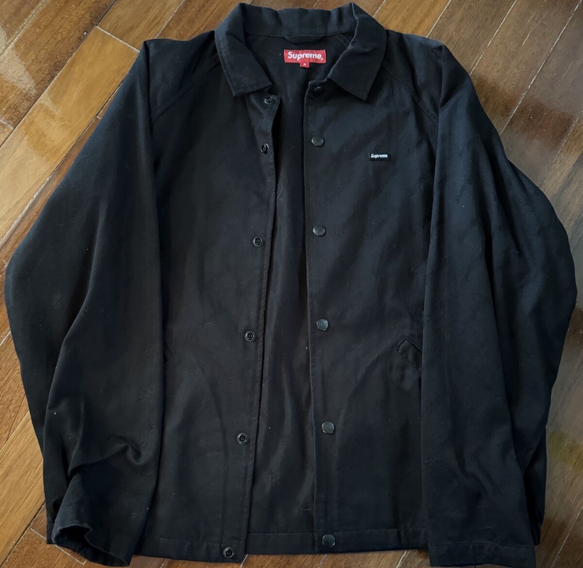 Supreme Snap Front Jacquard Logos Twill Jacket Size Small | eBay Supreme Snap Front Jacquard Logos Twill Jacket Size Small | eBay