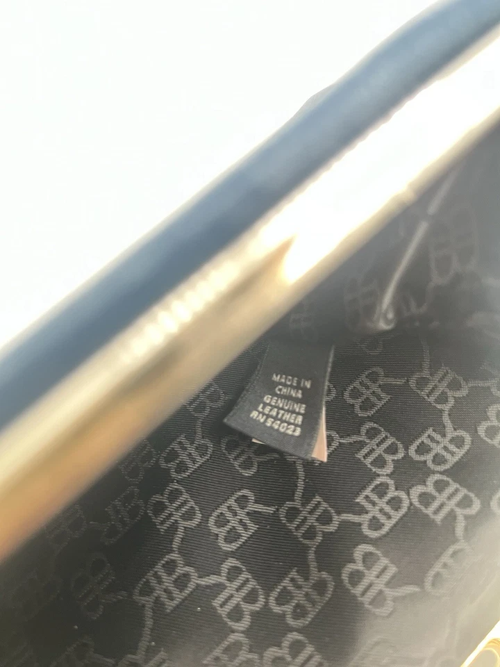 "Cartera sin asas Banana Republic azul charol azul cobalto 12"x 5""" Foto 4 de 4