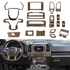22X Center Console Full Set Interior Trim Kit For Ford F150 2015-2020 Wood Grain
