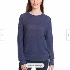 JESSICA SIMPSON WOMEN'S KNIT ROLLED COLLAR, CUFF &HEM (MARITIME BLUE SMALL)NWT