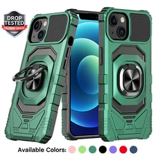 For iPhone 15 Pro Max 14 13 12 11 Pro Shockproof Hybrid Magnetic Ring Stand Case