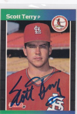 1989 Donruss #397 Scott Terry Cardinals Signed Auto IP Free Shipping!
