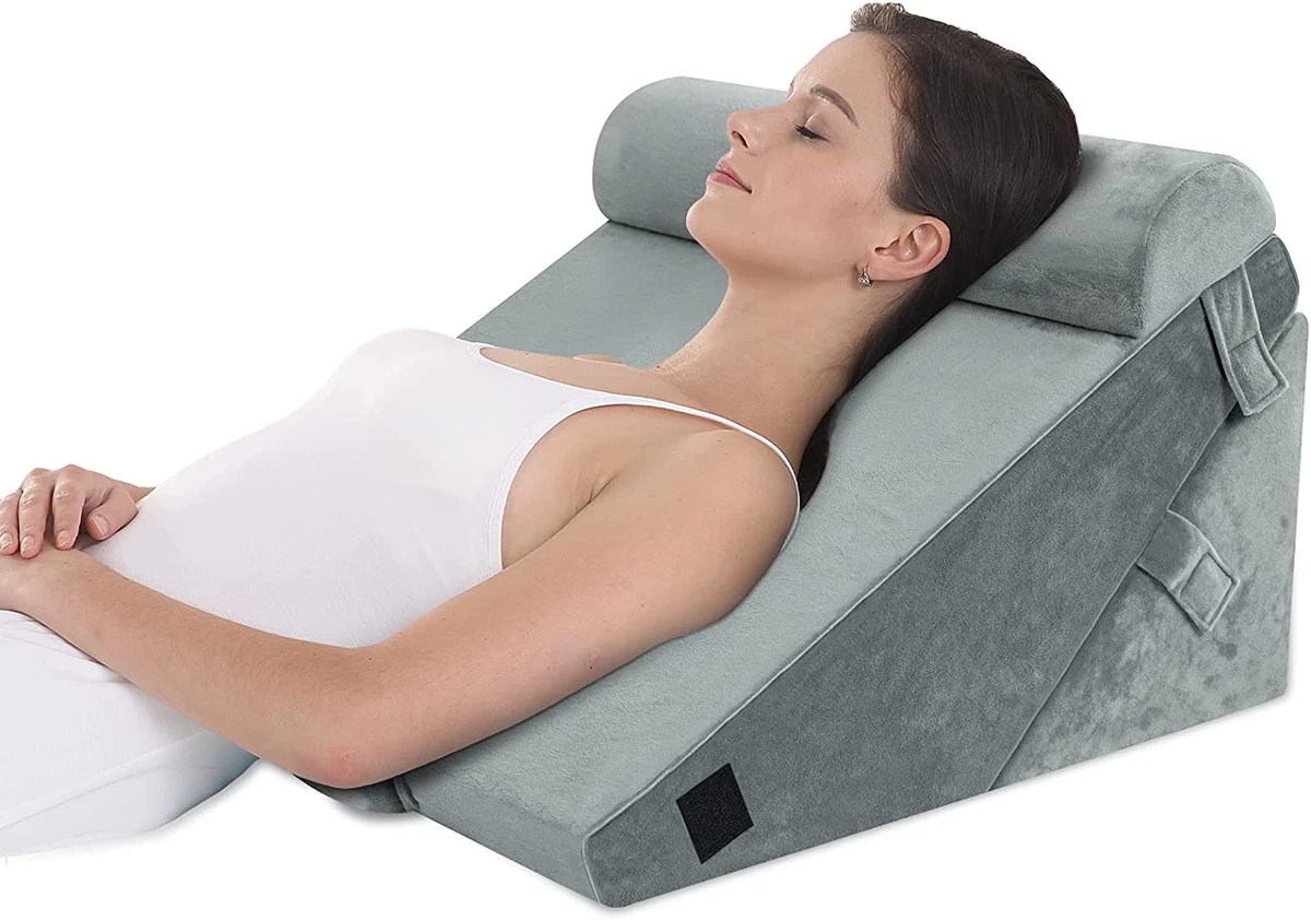 Cushy Form Bed Wedge Pillow - Adjustable Memory Foam Incline Pillows for  Sitting