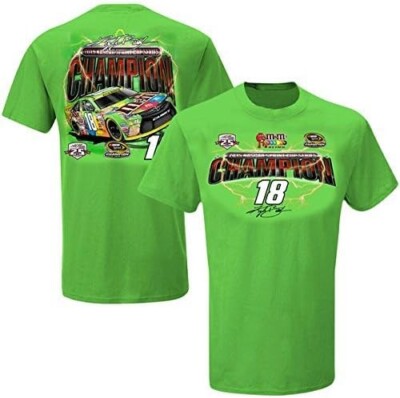 2015  Champion Crispy Kyle Busch #18 M&Ms Green Shirt Medium 2 Sided FREE SHIP!