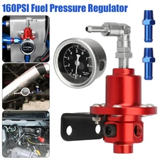 0-160 PSI Adjustable Auto Car Fuel Pressure Regulator W/Oil Gauge Kit Universal