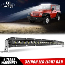 32'' INCH Curved LED Light Bar Spot Flood Combo Driving Lamp For Jeep Wrangler