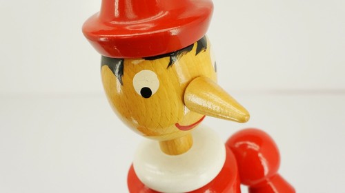 GIOCATTOLI BREVETTATI GALETTI Milan Italy WOOD PINOCCHIO 16” FIGURE w/2 NOSES! - Picture 10 of 10