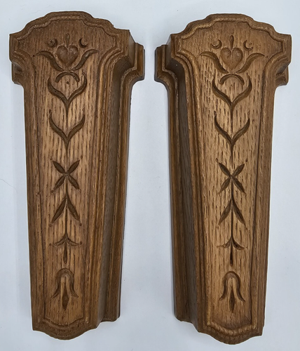 Set of 2 Homco Wall Pockets Faux Wood Plastic 7.5 in Tall