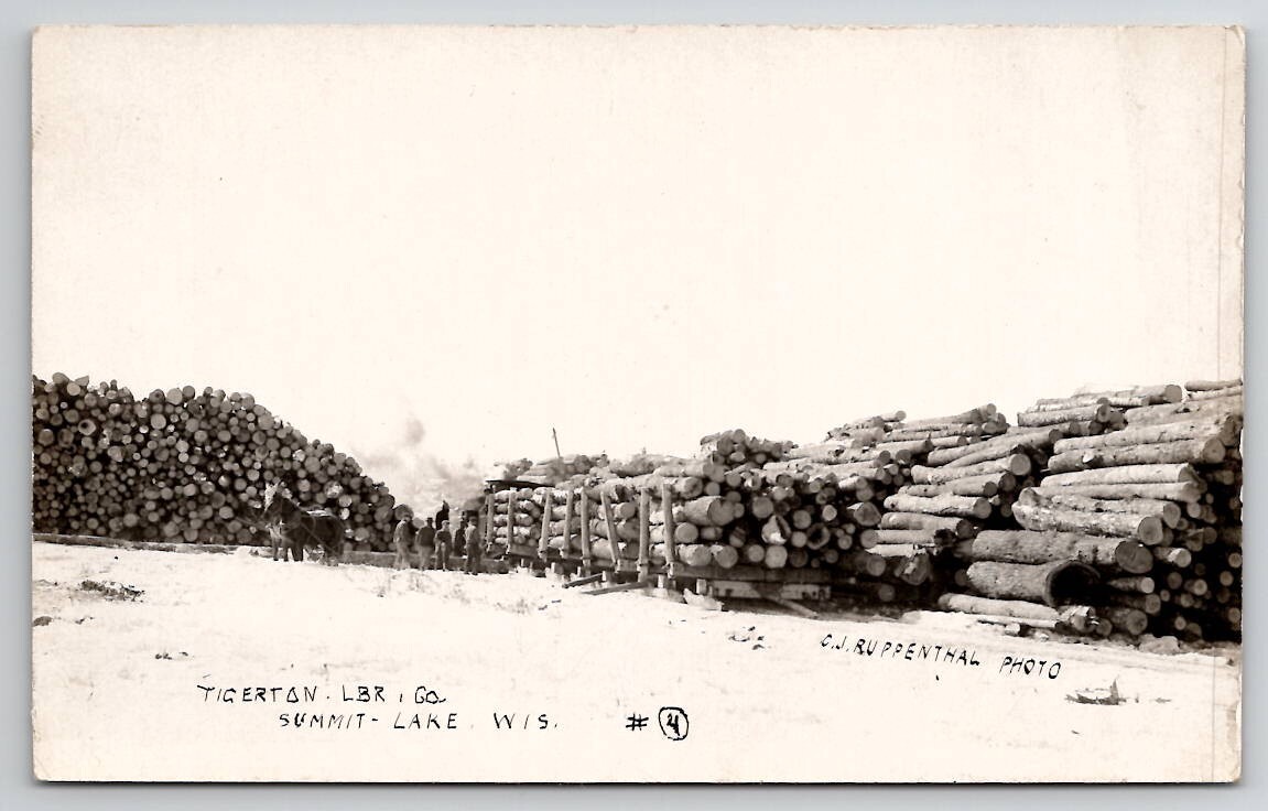 WI Tigerton Lumber Co Camp & Workers SummitLake Ruppenthal Photo