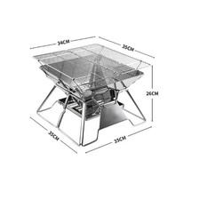 Fire Pit BBQ Grill Smoker Camping Outdoor Portable Stainless Steel Stove