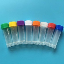 5ml Plastic Test Tubes Vial Screw Seal Cap Pack Container 50-100pcs