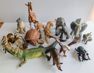 Vintage Bullyland & Safari Animal Figures Lot of 13 Zoo Safari Jungle Insects