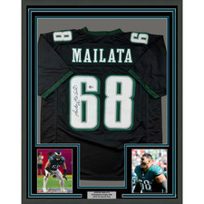 Framed Autographed/Signed Jordan Mailata 33x42 Philadelphia Black Jersey BAS COA