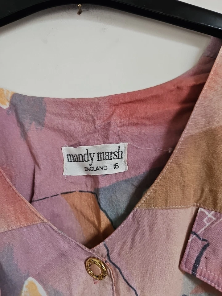 Vintage Dress Mandy Marsh Modest Classic Summer Floral Midi Size 16 Old Money - Image 2 of 4