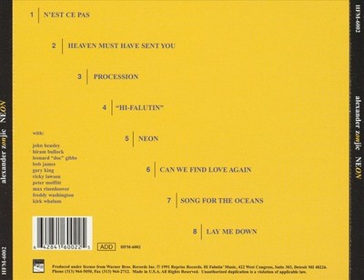 ALEXANDER ZONJIC NEON NEW CD