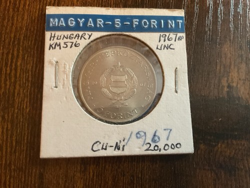 🧭 🇭🇺 Ungarn 5 FORINT 1967 HIGH GRADE B66 #Z4952