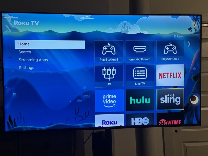 55 Inch TV with Rolling Stand