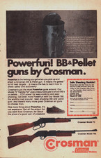 Crosman 1978 BB y pistola de pellets anuncio impreso vintage - modelo 73 y 760 Crossman Powerfun