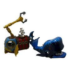 Fisher Price Imaginext Pirates Big Blue Whale 2006 & Pirate Submarine Boat Lot