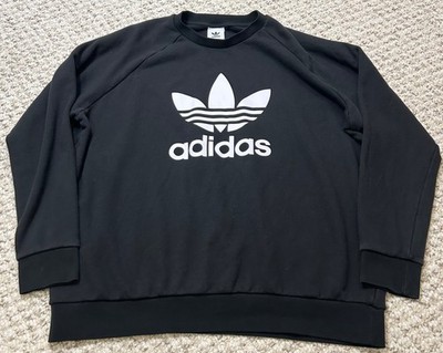 adidas Originals Adicolor Classics Trefoil Crewneck Sweatshirt Black White 2XL