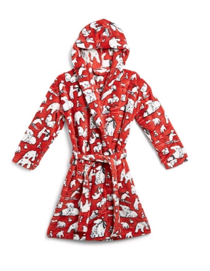 2-pc Vera Bradley Merry Beary Robe & Slippers Set Small/Medium Polar Bears Red