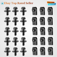 30 PCS 6MM Engine Under Cover Body Bolts U-Nut Clips, Splash Shield Guard Body