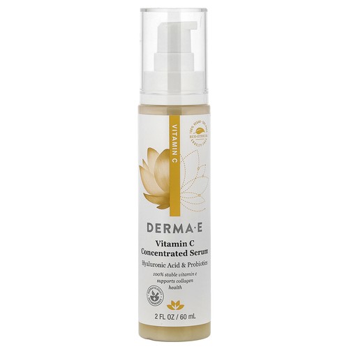 Derma E Vitamin C Concentrated Serum Hyaluronic Acid 2 fl oz 60 ml Cruelty-Free,