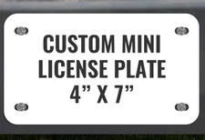 Custom Design By You Motorcycle License Plate Personalize Gifts Any Color 4"x7"