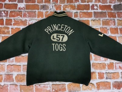 CHEVIGNON VINTAGE FLEECE COLLEGEJACKE PRINCETON L57 TOG´S KHAKI GRÜN GR: L TOP