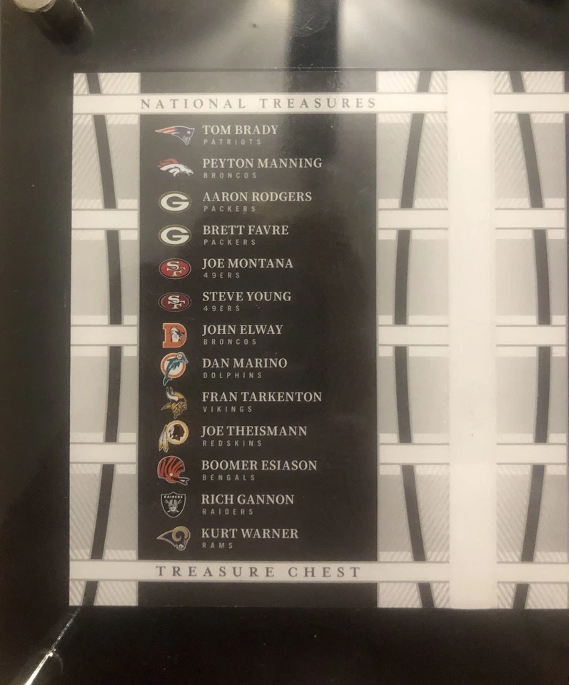 Folleto del cofre del tesoro de los tesoros nacionales 2022/25 Salón de la Fama de la NFL Tom Brady Foto 3 de 4